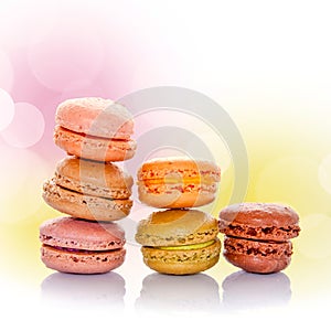 Stack of pastel french macarons