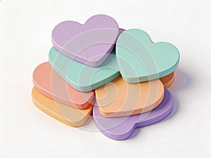 Stack of Pastel Heart Shaped Objects