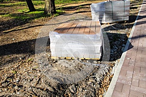 Stack of the pavement slabs
