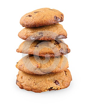 Stack of peanut butter with chocolate cookies