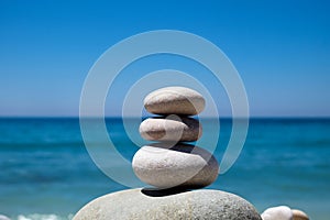 Stack of pebble stones zen harmony