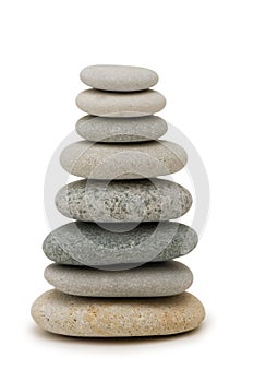 Stack of pebbles isolated photo
