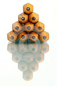 Stack of pencil isolation