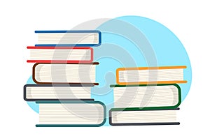 Stack, pile of books isolated on white background, vector illustration.