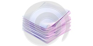 Stack of pink sticky notes isolated on transparent background