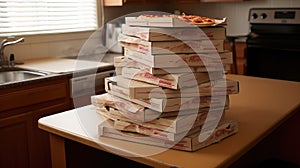 stack pizza boxes