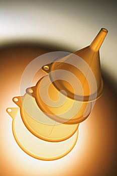 Stack of Plastic Kitchen Funnels