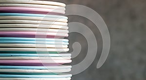 Stack of plastic plates