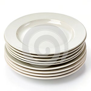 Stack of plates isolated on white background