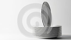 Stack of plates isolated on white background