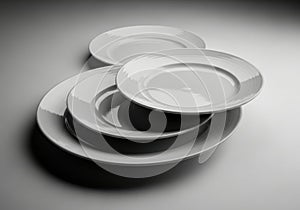 Stack of plates isolated on white background