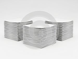 Stack of playing cards isolated on white background