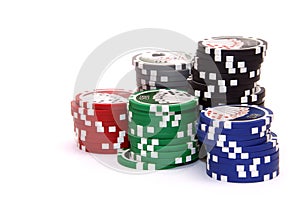 Stack of poker chips photo