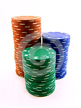 A stack of pokerchips