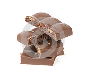 Stack of porous chocolate bars