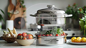 Stack of Pots on Table