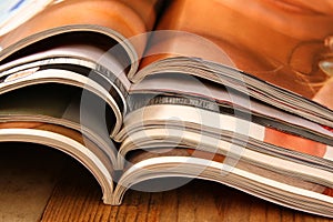 Stack of printed magazines