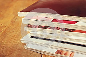 Stack of printed magazines