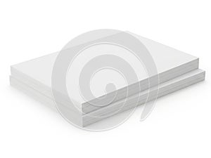Stack of pristine white paper sheets