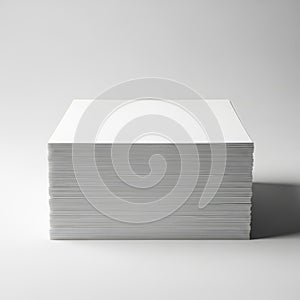 Stack of pristine white paper sheets on a clean surface