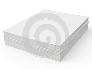 Stack of pristine white paper sheets on a clean surface