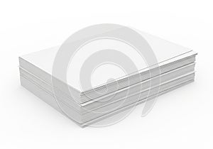 Stack of pristine white paper sheets on a clean surface