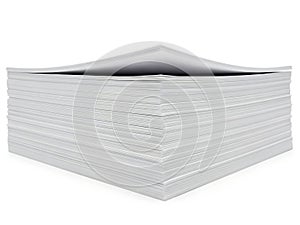 Stack of pristine white paper sheets