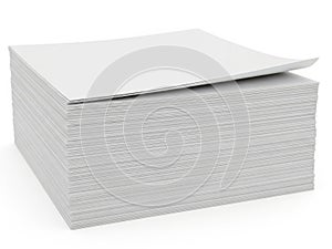 Stack of pristine white paper sheets