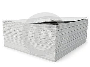 Stack of pristine white paper sheets