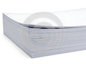 Stack of pristine white paper sheets
