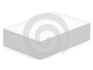 Stack of pristine white paper sheets