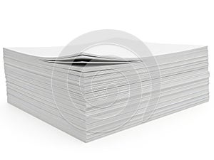 Stack of pristine white paper sheets