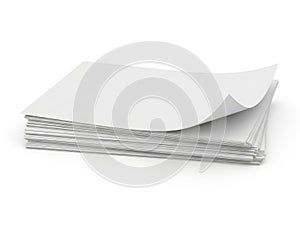 Stack of pristine white paper sheets
