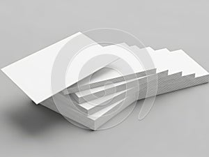 Stack of pristine white paper sheets on a neutral background