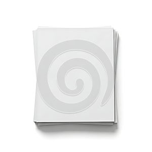 Stack of pristine white paper sheets on a plain background