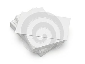 Stack of pristine white paper sheets ready for use