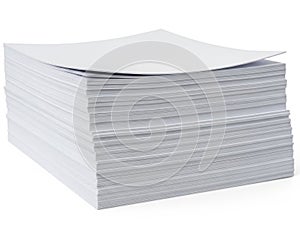 Stack of pristine white paper sheets ready for use