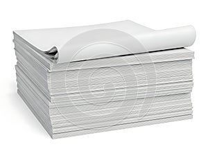 Stack of pristine white paper sheets ready for use
