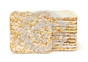 Stack of puffed whole grain crispbread