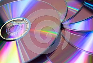 Stack of purple rewritable dvd collection