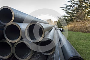 Stack of PVC water pipes