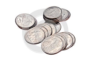 Stack of Quarters, Isolated