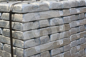 Stack of raw silvery ingots