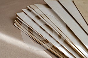 Stack of rectangular sheets of recycled paper