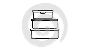 Stack of Rectangular Storage Containers Line Art