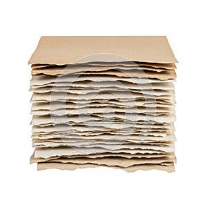 Stack of recycled cardboard sheets for packaging
