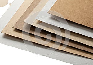 Stack of recycled paper sheets