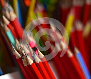 Stack of red 2B pencils isolated object photograph