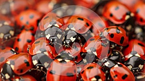 Stack of Red and Black Ladybugs