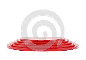 Stack of red circular objects